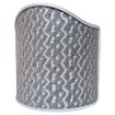 Wall Sconce Clip-On Shield Shade Fortuny Fabric Black & Silver Tapa Pattern Half Lampshade