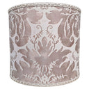 Drum Lampshade in Fortuny Fabric Pearl Grey & Antique White Lucrezia Pattern