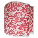 Venetian Lamp Shade Fortuny Fabric Corone Red & Beige Half Lampshade