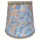 Clip On Lamp Shade in Fortuny Fabric Brilliant Blue & Silvery Gold Sevres Pattern