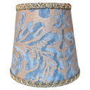 Clip On Lamp Shade in Fortuny Fabric Brilliant Blue & Silvery Gold Sevres Pattern
