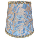Clip On Lamp Shade in Fortuny Fabric Brilliant Blue & Silvery Gold Sevres Pattern