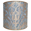 Drum Lampshade in Fortuny Fabric Brilliant Blue & Silvery Gold Sevres Pattern