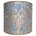 Drum Lampshade in Fortuny Fabric Brilliant Blue & Silvery Gold Sevres Pattern