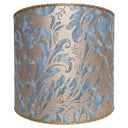 Drum Lampshade in Fortuny Fabric Brilliant Blue & Silvery Gold Sevres Pattern