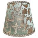 Clip On Empire Lampshade in Green and Gold Silk Jacquard Rubelli Fabric Les Indes Galantes Pattern