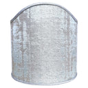 Clip On Shield Shade Aquamarine and Silver Jacquard Rubelli Fabric Venier Pattern