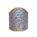 Wall Sconce Clip-On Shield Shade Fortuny Fabric Blue and Gold Veronese Half Lampshade