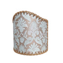 Wall Sconce Clip-On Lamp Shade Fortuny Fabric Aquamarine & Silvery Gold Delfino Pattern