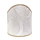 Clip-On Shield Shade Rubelli Sir Francis Ivory Crinkled Damask Fabric Mini Lampshade