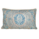 Handmade Decorative Pillow Made With Fortuny Fabric – Blue-Green & Silvery Gold Orsini Texture Pattern