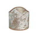 Clip-On Wall Sconces Shield Shade Jade Green and Gold Jacquard Rubelli Fabric Mirage Pattern Mini Lampshade