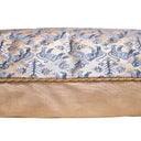 Handmade Decorative Pillow Made With Fortuny Fabric – Indigo Blue & Silvery Gold Richelieu Pattern