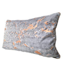 Handmade Decorative Pillow Made With Fortuny Fabric – Black, Grey & Copper Marmo Pattern