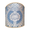 Venetian Lampshade Fortuny Fabric Blue & Silvery Gold Nicolo Pattern