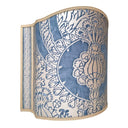 Venetian Lampshade Fortuny Fabric Blue & Silvery Gold Nicolo Pattern