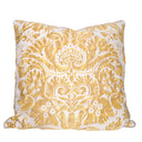 Handmade Decorative Pillow Made With Fortuny Fabric – Yellow & White Demedici Pattern