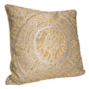 Handmade Decorative Pillow Made With Fortuny Fabric – Bayou Green & Silvery Gold Orsini Pattern