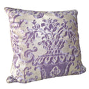 Handmade Decorative Pillow Made With Fortuny Fabric – Royal Purple and Silvery Gold Carnavalet Pattern