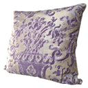 Handmade Decorative Pillow Made With Fortuny Fabric – Royal Purple and Silvery Gold Carnavalet Pattern
