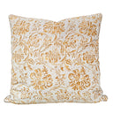 Handmade Decorative Pillow Made With Fortuny Fabric – Yellow and White Cimarosa Pattern