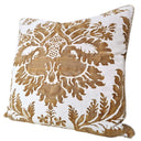 Handmade Decorative Pillow Made With Fortuny Fabric – in Caramel & White Glicine Pattern