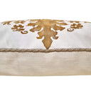 Handmade Decorative Pillow Made With Fortuny Fabric – in Caramel & White Glicine Pattern