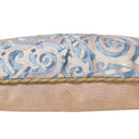 Handmade Decorative Pillow Made With Fortuny Fabric – Blue & Silvery Gold Maori Pattern
