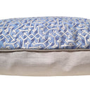 Handmade Decorative Pillow Made With Fortuny Fabric – Palace Blue & Silvery Gold Rabat Pattern