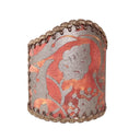 Wall Sconce Clip-On Shield Shade Fortuny Fabric Persepolis in Bittersweet and Silvery Gold Half Lampshade
