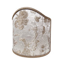 Wall Sconce Clip On Shield Shade White and Gold Silk Jacquard Rubelli Les Indes Galantes Pattern