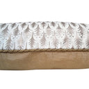 Handmade Decorative Pillow Made With Fortuny Fabric – Ivory & Gold Piumette Pattern