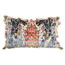 Handmade Decorative Pillow With Tassel Trim Green Luigi Bevilacqua Silk Multi-Coloured Velvet Fresie Pattern