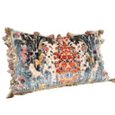 Handmade Decorative Pillow With Tassel Trim Green Luigi Bevilacqua Silk Multi-Coloured Velvet Fresie Pattern