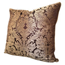 Handmade Decorative Pillow Made With Rubelli Tebaldo Brown & Gold Silk Brocatelle Fabric
