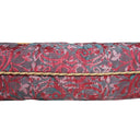 Gold Winged Lion Embroidered Red Brocade Fabric - Handmade Decorative Pillow