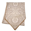 Luxury Table Runner Fortuny Fabric Champagne & Silvery Gold Orsini Pattern