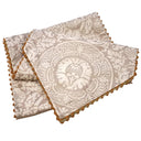Luxury Table Runner Fortuny Fabric Champagne & Silvery Gold Orsini Pattern