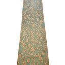 Luxury Table Runner Green & Gold Silk Jacquard Rubelli Fabric Les Indes Galantes Pattern with Gold Lace Trim