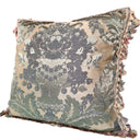 Handmade Decorative Pillow With Tassel Trim Antique Green Silk Brocatelle Luigi Bevilacqua Fabric Giardino Pattern