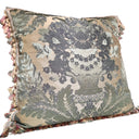 Handmade Decorative Pillow With Tassel Trim Antique Green Silk Brocatelle Luigi Bevilacqua Fabric Giardino Pattern