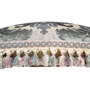 Handmade Decorative Pillow With Tassel Trim Antique Green Silk Brocatelle Luigi Bevilacqua Fabric Giardino Pattern