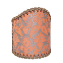 Wall Sconce Clip-On Shield Shade Fortuny Fabric Delfino Melon & Silvery Gold Pattern Half Lamp Shade
