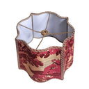 Fancy Square Lamp Shade Luigi Bevilacqua Silk Brocatelle Red Giardino Pattern