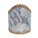 Clip-On Mini Lampshade Rubelli Ruzante Pale Blue Silk Damask Fabric Shield Shade