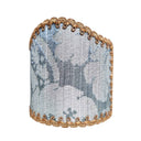 Clip-On Mini Lampshade Rubelli Ruzante Pale Blue Silk Damask Fabric Shield Shade