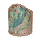 Wall Sconce Clip-On Shield Shade Fortuny Fabric Olimpia in Green & Silvery Gold Mini Lamp Shade
