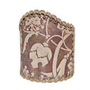 Wall Sconce Clip-On Shield Shade Fortuny Fabric Persepolis in Tan, Olive & Plum Half Lampshade