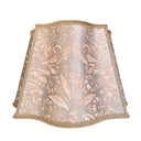 Handmade Fancy Square Lampshade - Fortuny Fabric Apricot & Silvery Gold Campanelle Pattern Florentine Lampshade