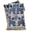 Table Runner with Tassel Trim Blue Silk Brocatelle Luigi Bevilacqua Fabric Fiere Pattern